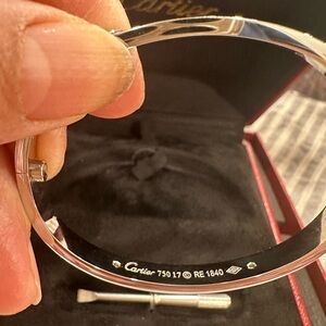 Silver bangle with screw opener brand new in box